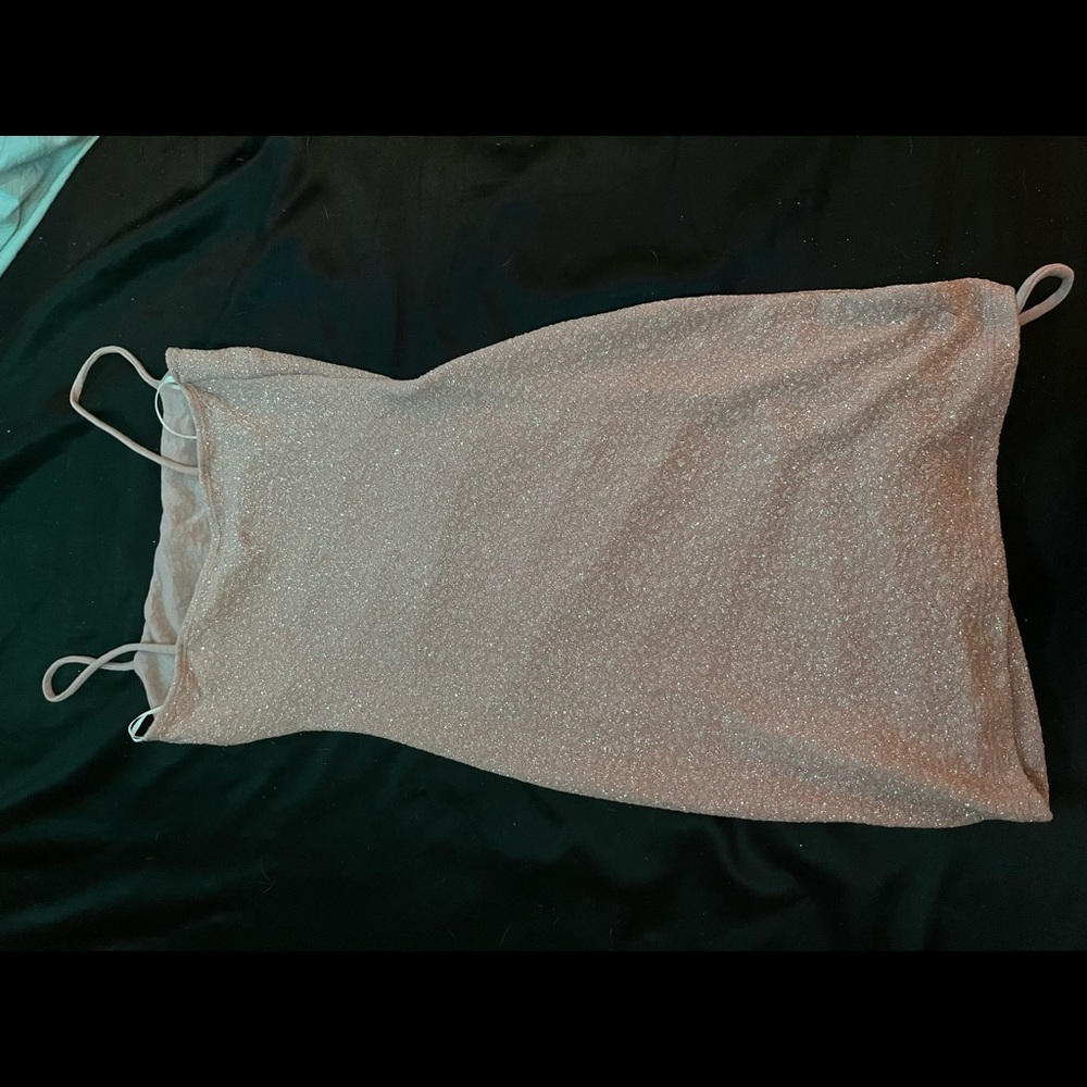 Pink champagne color sparkly dress